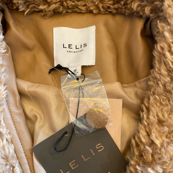 NWT Le Lis Vegan fur trimmed jacket medium - Picture 4 of 8
